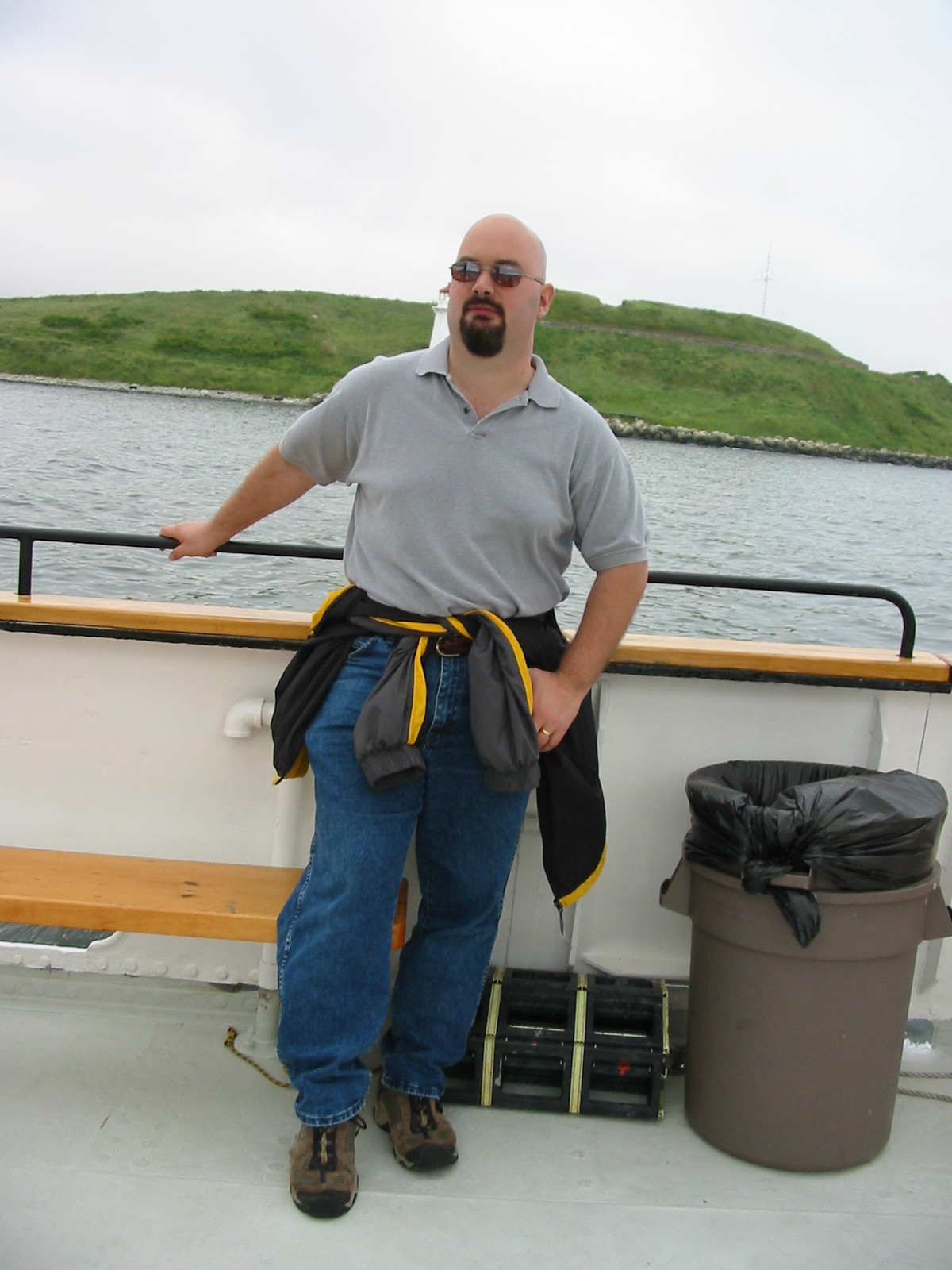 mike on a boat